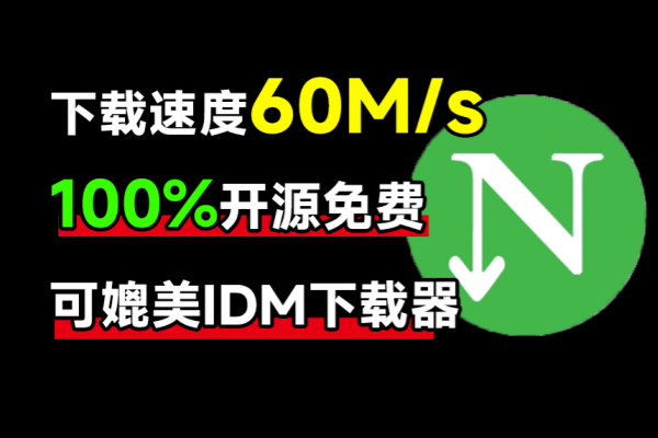 下载速度60M/s，直接跑满带宽！最新NDM中文绿色汉化版，内附详细安装使用教程，平替IDM下载器
