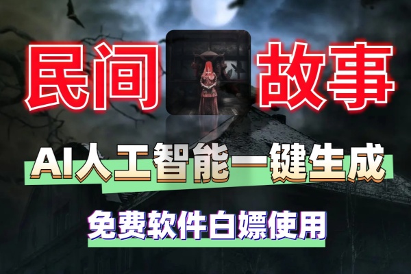 AI人工智能一键生成鬼故事民间故事免费软件白嫖使用