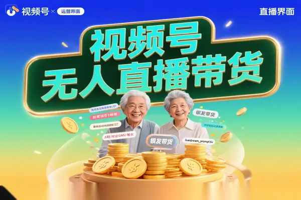 视频号中老年赛道无人直播带货低门槛高潜力副业