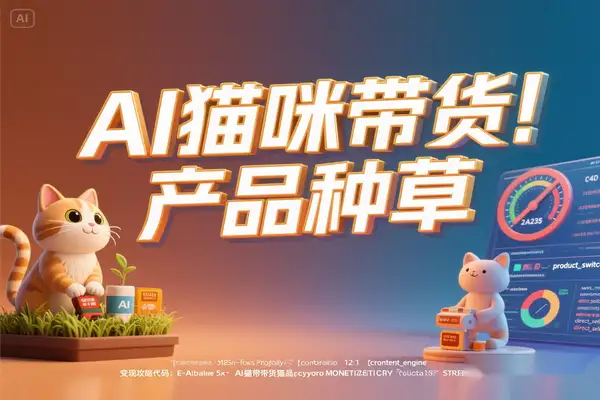 AI 猫咪带货视频 + 产品种草！小红书萌宠赛道变现攻略【专属】