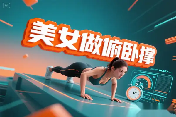 AI生成俯卧撑美女健身视频！3 步零成本起号 + 多平台变现