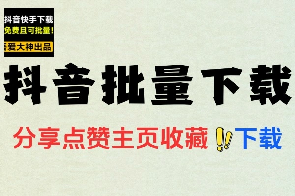 抖音快手批量下载工具主页批量收藏喜欢合集下载