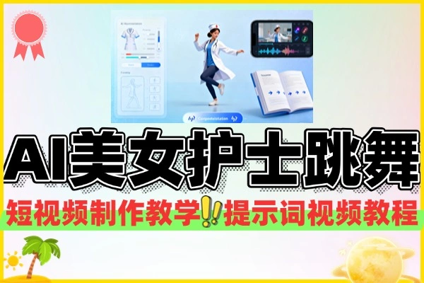 AI美女护士跳舞短视频制作教学提示词+视频教程