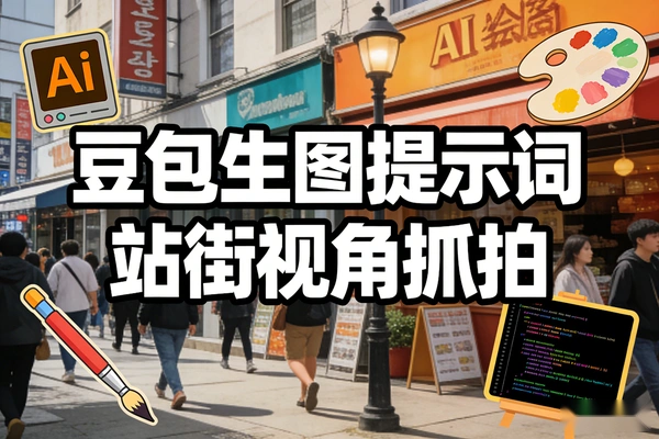 豆包AI作图教程：站街视角抓拍打造街头摄影大片