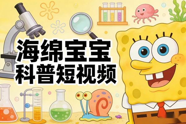 海绵宝宝科普短视频撸收益：AI生成+财经知识，轻松赚创作者伙伴计划分成