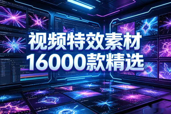 16000款4K视频后期特效素材库：PR/AE/FCPX无插件素材合集