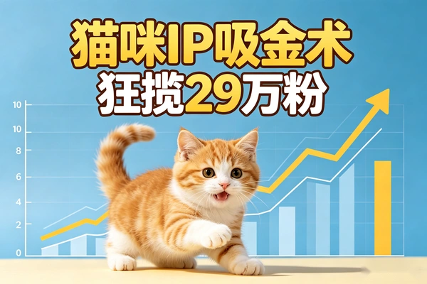 AI猫咪IP吸金术揭秘：26条视频涨粉29万，零成本打造宠物赛道被动收入