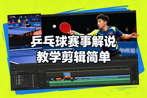 乒乓球赛事解说剪辑教学剪辑简单门槛低