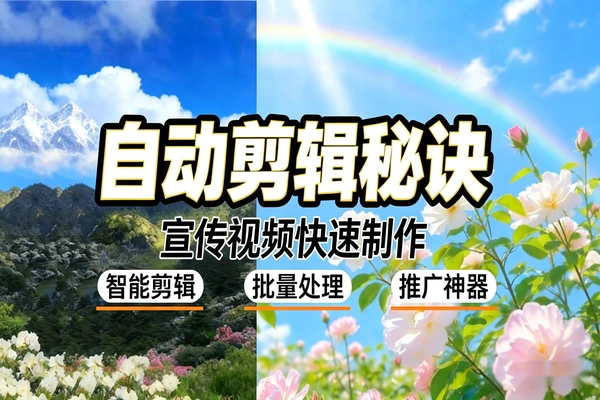 如何批量自动剪辑生成原创视频？随机素材+文字叠加+实拍干扰，一键混剪过原创