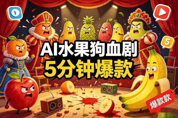 AI漫剧教程：水果狗血剧爆款复刻，5分钟教会你AI短视频制作（附全流程）