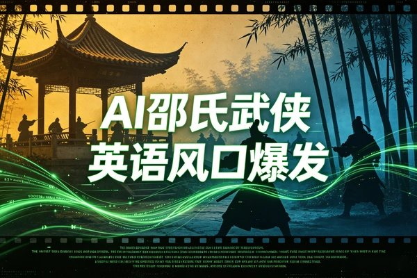AI邵氏武侠英语爆款玩法：复古港风+双语教学撬动百万流量