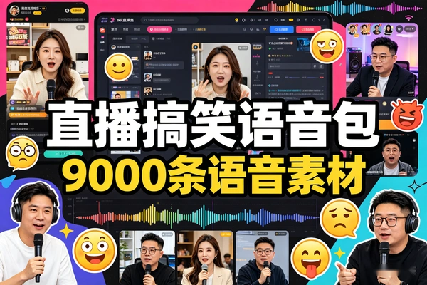 直播剪辑搞笑语音包合集：9000+条鬼畜素材（PDD/Giao/大司马/卢本伟）
