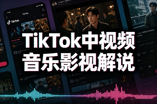 TikTok中视频变现教程2026：影视/动漫/音乐赛道搬运剪辑实操课