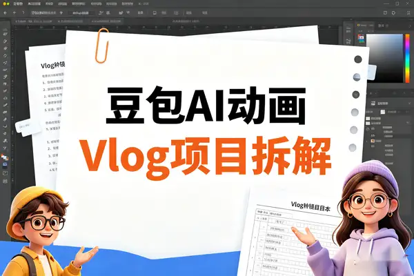 豆包AI动画Vlog新手教程：零实拍涨粉8.3万全流程拆解