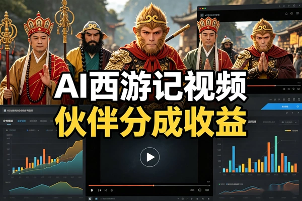 AI西游记短视频制作教程_零基础一键生成爆款_全平台分发躺赚分成收益