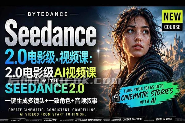 Seedance 2.0 AI电影视频生成实战课——一个提示词生成完整电影级视频