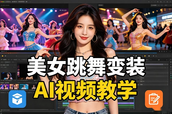 美女跳舞变装教学｜条条爆款的短视频流量密码，附全套素材