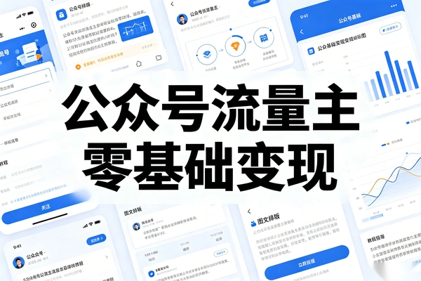 公众号流量主怎么赚钱？零基础全套实操课，手把手教你变现