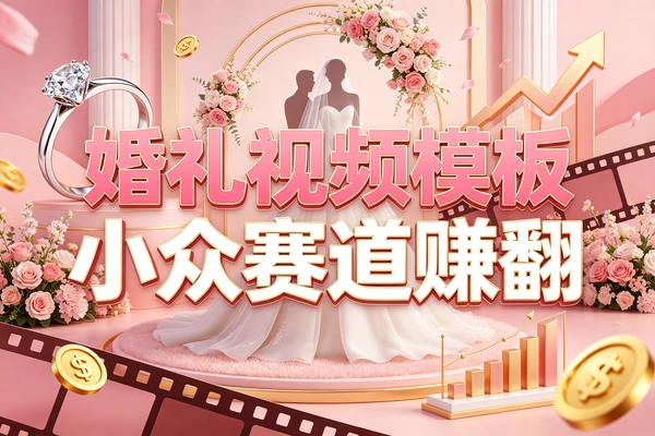 婚礼开场视频模板小众赛道赚翻