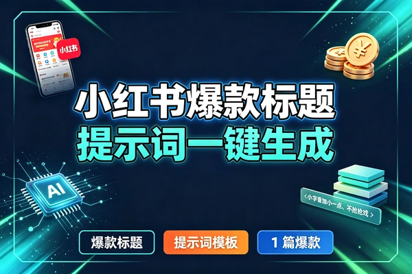 小红书高点击率标题生成技巧-AI提示词模板直接套用-全赛道覆盖