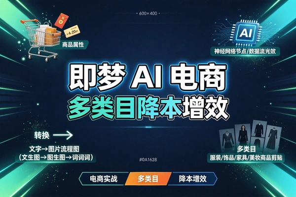 即梦AI电商卖家必修课-六大类目图片生成+短视频批量化产出-淘宝抖音小红书全平台覆盖