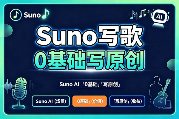 Suno AI音乐创作零基础教程:从自定义作曲到商单变现,无需乐理也能出原创