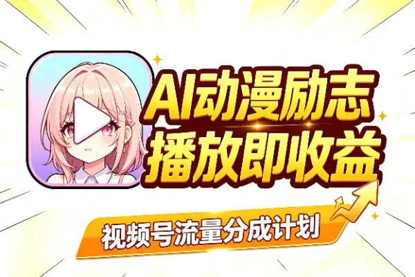 AI动漫励志短视频：蹭视频号分成，播放量就是收益